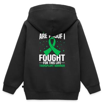 Mes cicatrices sont la preuve que je me suis battu pour ce rein de vie - Sweat Premium à capuche zippé enfant bio - noir - Dos - AI Model Kid Male (0cm)