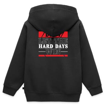 Ne laissez pas les jours difficiles gagner Motivation - Sweat Premium à capuche zippé enfant bio - noir - Dos - AI Model Kid Male (0cm)