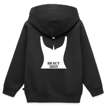 Braut 2025 Hochzeit Junggesellinnenabschied JGAS - Kinder Premium Organic Zip Hoodie - Schwarz - Hinten - AI Model Kid Male (0cm)