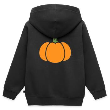 Kürbis - Kinder Premium Organic Zip Hoodie - Schwarz - Hinten - AI Model Kid Male (0cm)