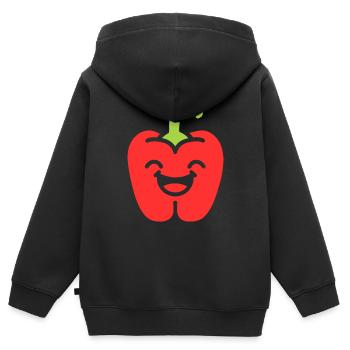 Pfeffer - Kinder Premium Organic Zip Hoodie - Schwarz - Hinten - AI Model Kid Male (0cm)