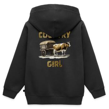 COW CART - Kids Premium Organic Zip-up Hoodie - black - Back - AI Model Kid Male (0cm)