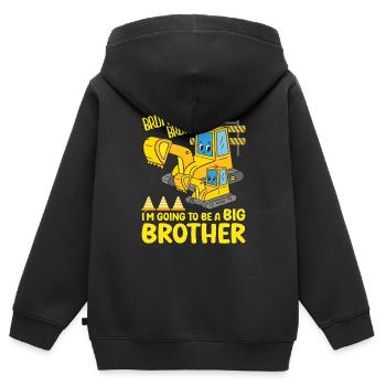 Excavator Child Ready Going To Be A Big Brother - Kinder Premium Organic Zip Hoodie - Schwarz - Hinten - AI Model Kid Male (0cm)