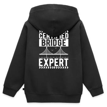 Ingénieur des ponts Construction de ponts - Sweat Premium à capuche zippé enfant bio - noir - Dos - AI Model Kid Male (0cm)
