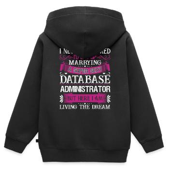 Marry A Database Administrator - Kids Premium Organic Zip-up Hoodie - black - Back - AI Model Kid Male (0cm)