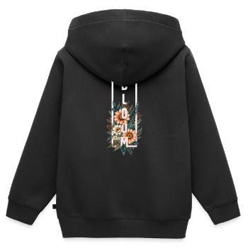 Bloom Botanical Frame - Kids Premium Organic Zip-up Hoodie - black - Back - AI Model Kid Male (0cm)