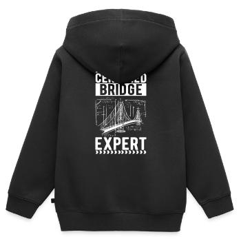 Ingénieur des ponts Construction de ponts - Sweat Premium à capuche zippé enfant bio - noir - Dos - AI Model Kid Male (0cm)