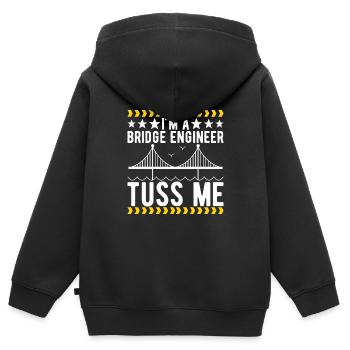 Ingénieur des ponts Construction de ponts - Sweat Premium à capuche zippé enfant bio - noir - Dos - AI Model Kid Male (0cm)