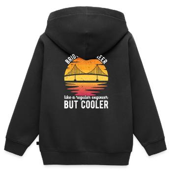 Ingénieur des ponts Construction de ponts - Sweat Premium à capuche zippé enfant bio - noir - Dos - AI Model Kid Male (0cm)