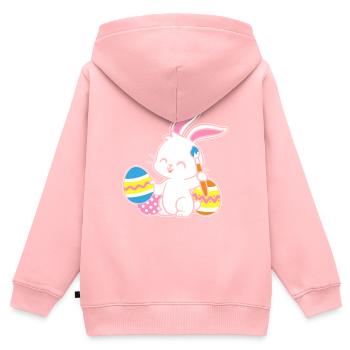Osterhase Bemalt Ostereiger Eierbemalen Eiersuche - Kinder Premium Organic Zip Hoodie - Rosa - Hinten - AI Model Kid Female (0cm)