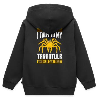 Tarentule Entomologie Arachnide Animaux exotiques Drôle - Sweat Premium à capuche zippé enfant bio - noir - Dos - AI Model Kid Male (0cm)