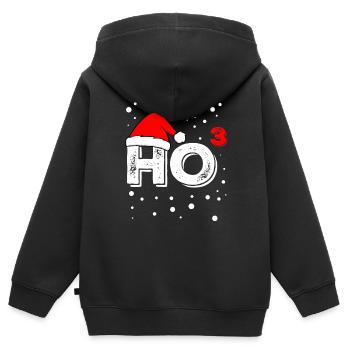 Ho à la puissance 3 haha Artboard 1 - Sweat Premium à capuche zippé enfant bio - noir - Dos - AI Model Kid Male (0cm)