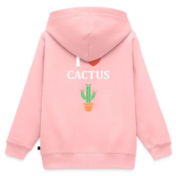 Kaktus - Kinder Premium Organic Zip Hoodie - Rosa - Hinten - AI Model Kid Female (0cm)