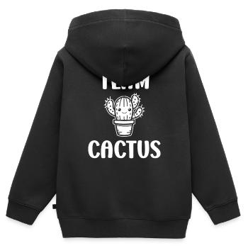 Kaktus - Kinder Premium Organic Zip Hoodie - Schwarz - Hinten - AI Model Kid Male (0cm)
