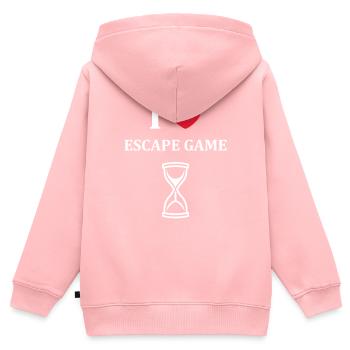 Fluchtspiel - Kinder Premium Organic Zip Hoodie - Rosa - Hinten - AI Model Kid Female (0cm)
