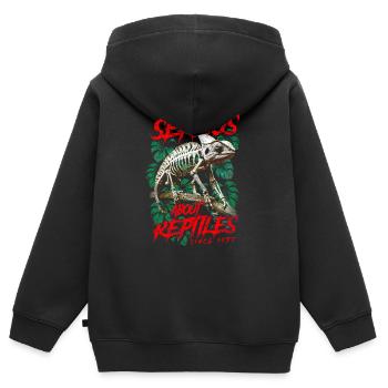 Pris au sérieux par les reptiles Gardien de reptiles Né en 1957 - Sweat Premium à capuche zippé enfant bio - noir - Dos - AI Model Kid Male (0cm)