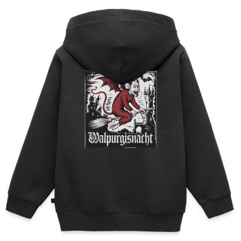 Hexen Walpurgisnacht Fliegender Dämon Mit Schloss - Kinder Premium Organic Zip Hoodie - Schwarz - Hinten - AI Model Kid Male (0cm)