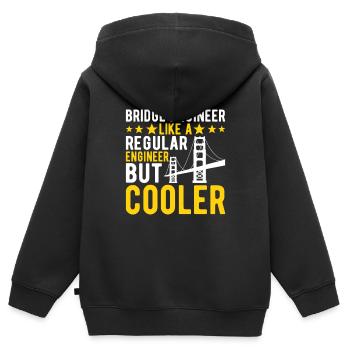 Ingénieur des ponts Construction de ponts - Sweat Premium à capuche zippé enfant bio - noir - Dos - AI Model Kid Male (0cm)