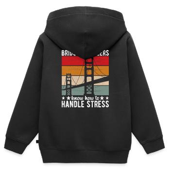 Ingénieur des ponts Construction de ponts - Sweat Premium à capuche zippé enfant bio - noir - Dos - AI Model Kid Male (0cm)