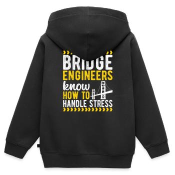 Ingénieur des ponts Construction de ponts - Sweat Premium à capuche zippé enfant bio - noir - Dos - AI Model Kid Male (0cm)