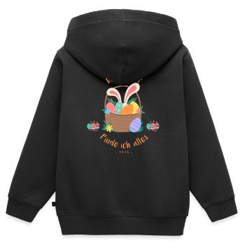 Dieses Jahr finde ich alles - Ostern - Kinder Premium Organic Zip Hoodie - Schwarz - Hinten - AI Model Kid Male (0cm)