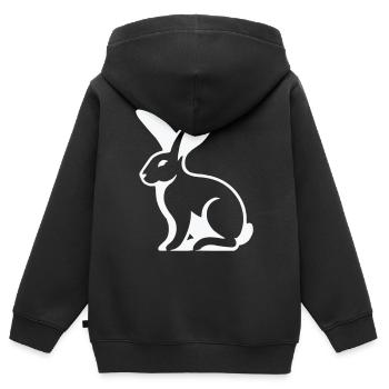 Rabbit Rabbit - Kids Premium Organic Zip-up Hoodie - black - Back - AI Model Kid Male (0cm)