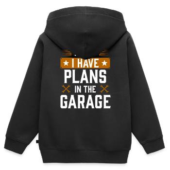 garage1 Zeichenfläche 1 - Kinder Premium Organic Zip Hoodie - Schwarz - Hinten - AI Model Kid Male (0cm)