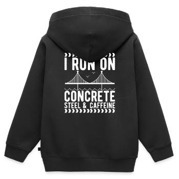 Ingénieur des ponts Construction de ponts - Sweat Premium à capuche zippé enfant bio - noir - Dos - AI Model Kid Male (0cm)