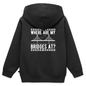 Ingénieur des ponts Construction de ponts - Sweat Premium à capuche zippé enfant bio - noir - Dos - AI Model Kid Male (0cm)