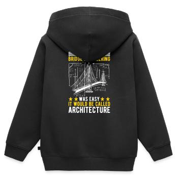 Ingénieur des ponts Construction de ponts - Sweat Premium à capuche zippé enfant bio - noir - Dos - AI Model Kid Male (0cm)