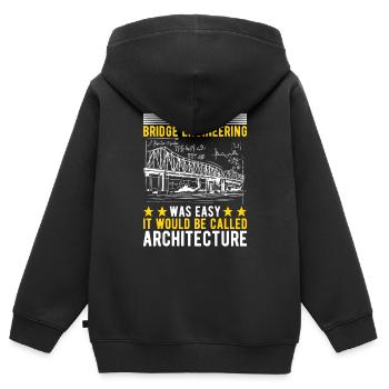Ingénieur des ponts Construction de ponts - Sweat Premium à capuche zippé enfant bio - noir - Dos - AI Model Kid Male (0cm)