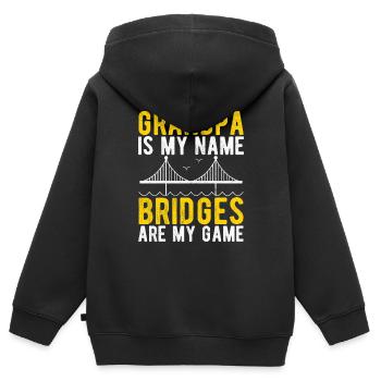 Ingénieur des ponts Construction de ponts - Sweat Premium à capuche zippé enfant bio - noir - Dos - AI Model Kid Male (0cm)