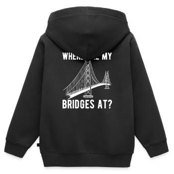 Ingénieur des ponts Construction de ponts - Sweat Premium à capuche zippé enfant bio - noir - Dos - AI Model Kid Male (0cm)