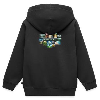 Collage de la beauté de la nature - Sweat Premium à capuche zippé enfant bio - noir - Dos - AI Model Kid Male (0cm)