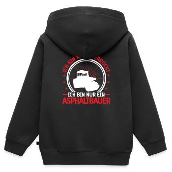 Le constructeur d’asphalte n’est pas un fou de la construction de routes - Sweat Premium à capuche zippé enfant bio - noir - Dos - AI Model Kid Male (0cm)