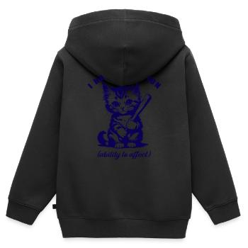 Ich habe Zuneigung Lustige Katze Schwarzer Humor - Kinder Premium Organic Zip Hoodie - Schwarz - Hinten - AI Model Kid Male (0cm)