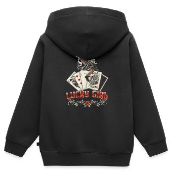 Lucky Girl Kartenspiel Joker Tattoo Style Poker - Kinder Premium Organic Zip Hoodie - Schwarz - Hinten - AI Model Kid Male (0cm)