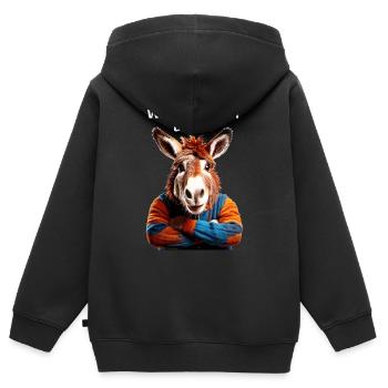 QUE PUIS-JE FAIRE À CE SUJET - Sweat Premium à capuche zippé enfant bio - noir - Dos - AI Model Kid Male (0cm)