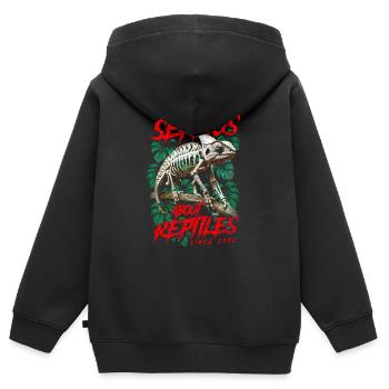 Pris au sérieux par les reptiles Gardien de reptiles Né en 2002 - Sweat Premium à capuche zippé enfant bio - noir - Dos - AI Model Kid Male (0cm)