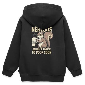 Intestin irritable Syndrom Écureuil Caca Humour - Sweat Premium à capuche zippé enfant bio - noir - Dos - AI Model Kid Male (0cm)