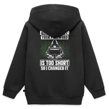 Ethischer Hacker Cyber Security Code Cracker Lustig - Kinder Premium Organic Zip Hoodie - Schwarz - Hinten - AI Model Kid Male (0cm)