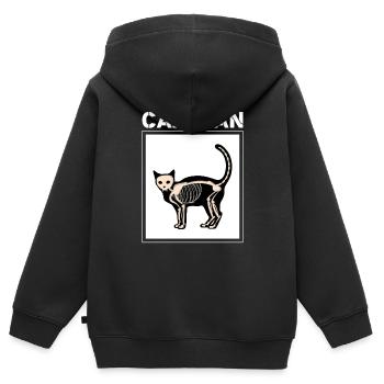 scan pour chat Design pour un amoureux des chats - Sweat Premium à capuche zippé enfant bio - noir - Dos - AI Model Kid Male (0cm)
