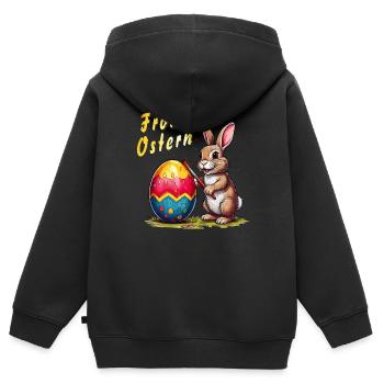 EASTER BUNNY Happy Easter Egg - Kids Premium Organic Zip-up Hoodie - black - Back - AI Model Kid Male (0cm)