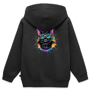 Fledermaus Flughund Vampir Bat Süße Fledemäuse - Kinder Premium Organic Zip Hoodie - Schwarz - Hinten - AI Model Kid Male (0cm)