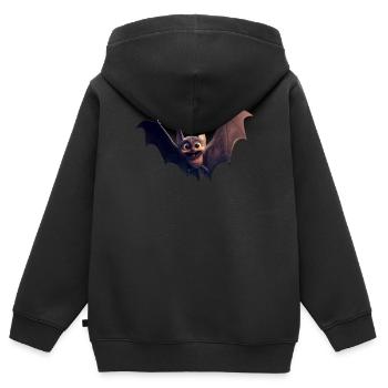 Fledermaus Flughund Vampir Bat Süße Fledemäuse - Kinder Premium Organic Zip Hoodie - Schwarz - Hinten - AI Model Kid Male (0cm)