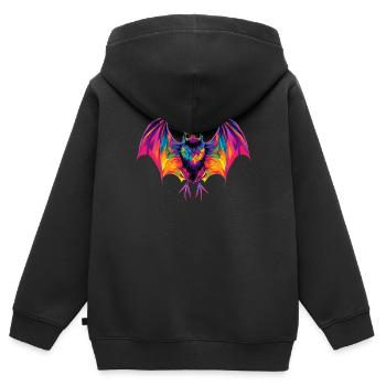 Fledermaus Flughund Vampir Bat Süße Fledemäuse - Kinder Premium Organic Zip Hoodie - Schwarz - Hinten - AI Model Kid Male (0cm)