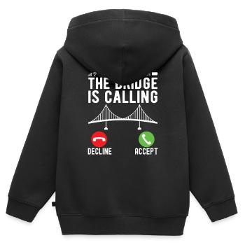 Ingénieur des ponts Construction de ponts - Sweat Premium à capuche zippé enfant bio - noir - Dos - AI Model Kid Male (0cm)