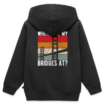 Ingénieur des ponts Construction de ponts - Sweat Premium à capuche zippé enfant bio - noir - Dos - AI Model Kid Male (0cm)