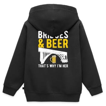 Ingénieur des ponts Construction de ponts - Sweat Premium à capuche zippé enfant bio - noir - Dos - AI Model Kid Male (0cm)