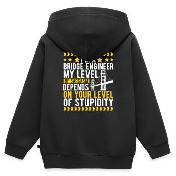 Ingénieur des ponts Construction de ponts - Sweat Premium à capuche zippé enfant bio - noir - Dos - AI Model Kid Male (0cm)